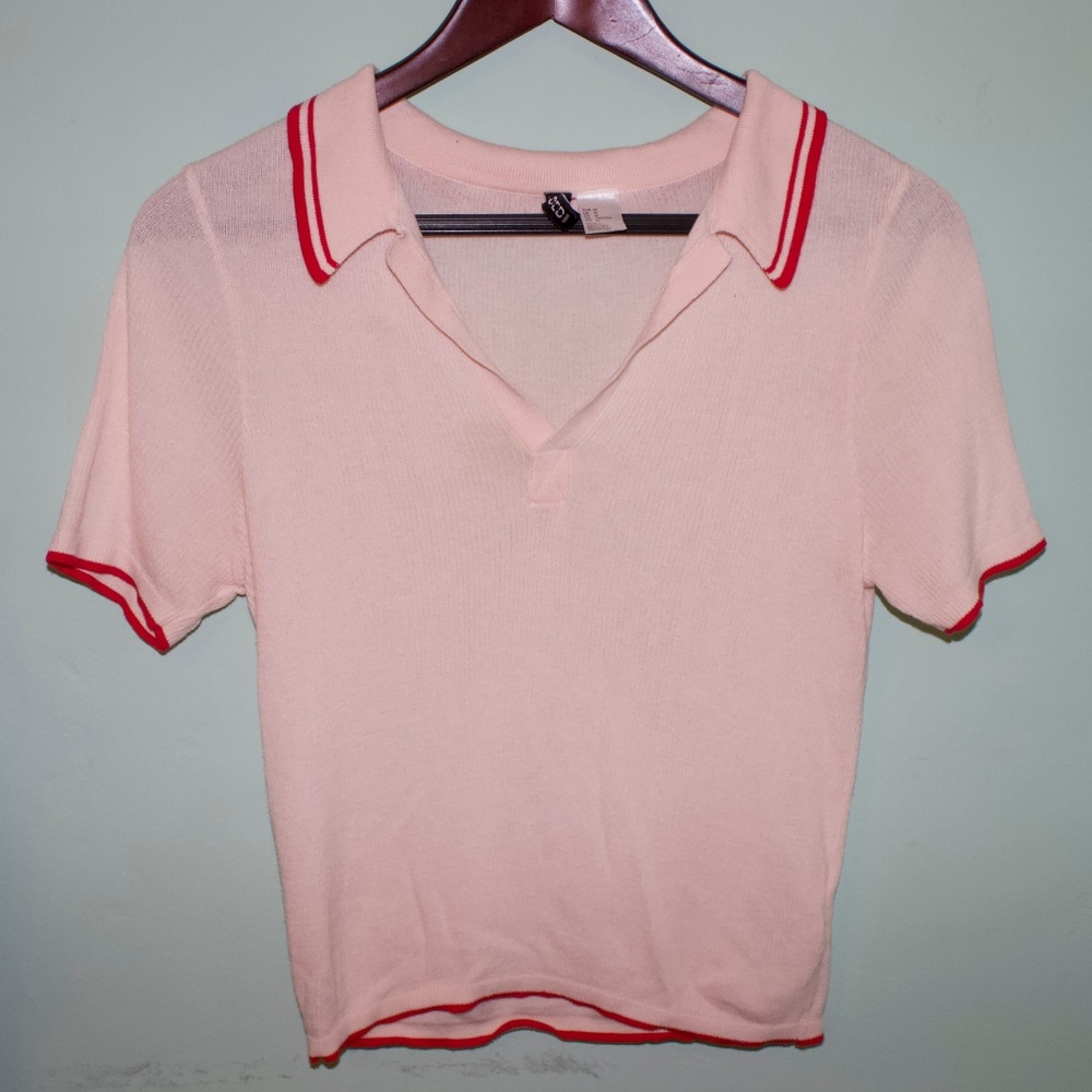 H&M vintage-style pink polo